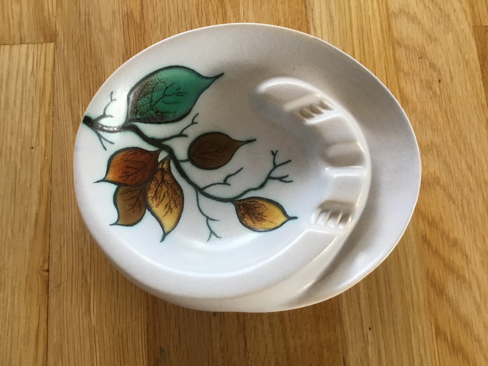 Vintage Flora Gouda asbak/schaaltje met bladmotief, Ophalen