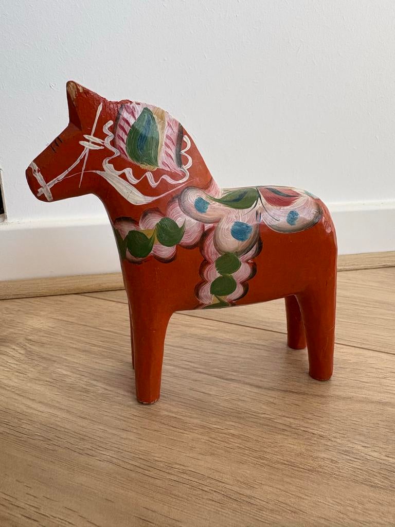 Vintage Zweeds Dala houten paard, Ophalen of Verzenden