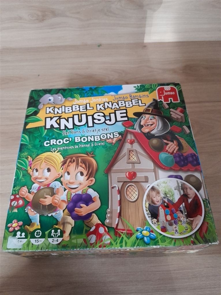 Knibbel Knabbel Knuisje - het hans en grietje spel - s4975, Hobby en Vrije tijd, Gezelschapsspellen | Bordspellen, Verzenden, Zo goed als nieuw