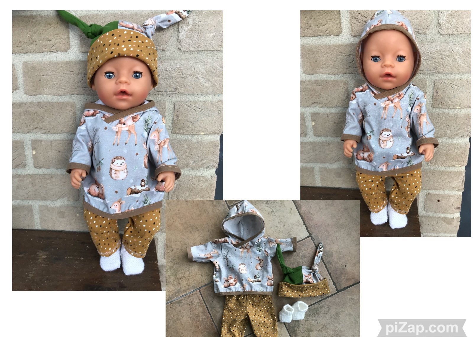 Baby born poppenkleertjes hoody egel konijn, Ophalen of Verzenden, Zo goed als nieuw, Babypop