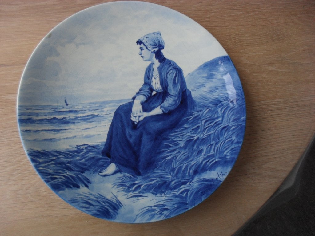 Delftsblauw wandbord porceleyne fles, Antiek en Kunst, Ophalen of Verzenden