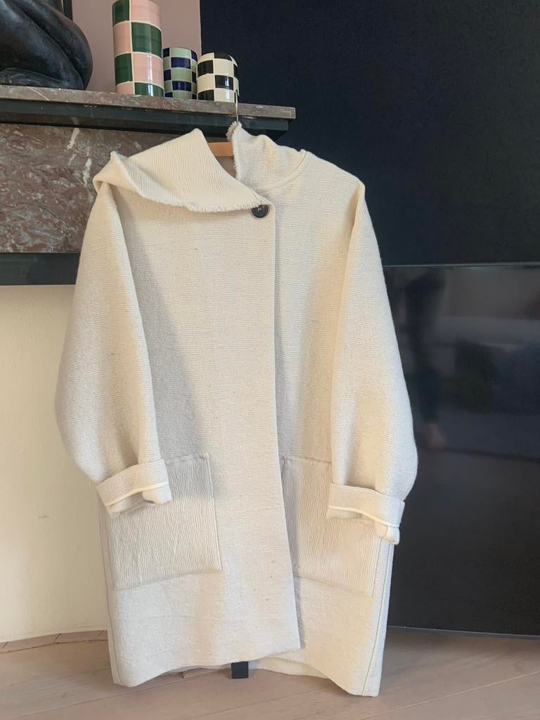 Isabel Marant Étoile Damien oversized jas capuchon FR38 (36), Kleding | Dames, Jassen | Zomer, Nieuw, Maat 36 (S), Wit, Ophalen of Verzenden