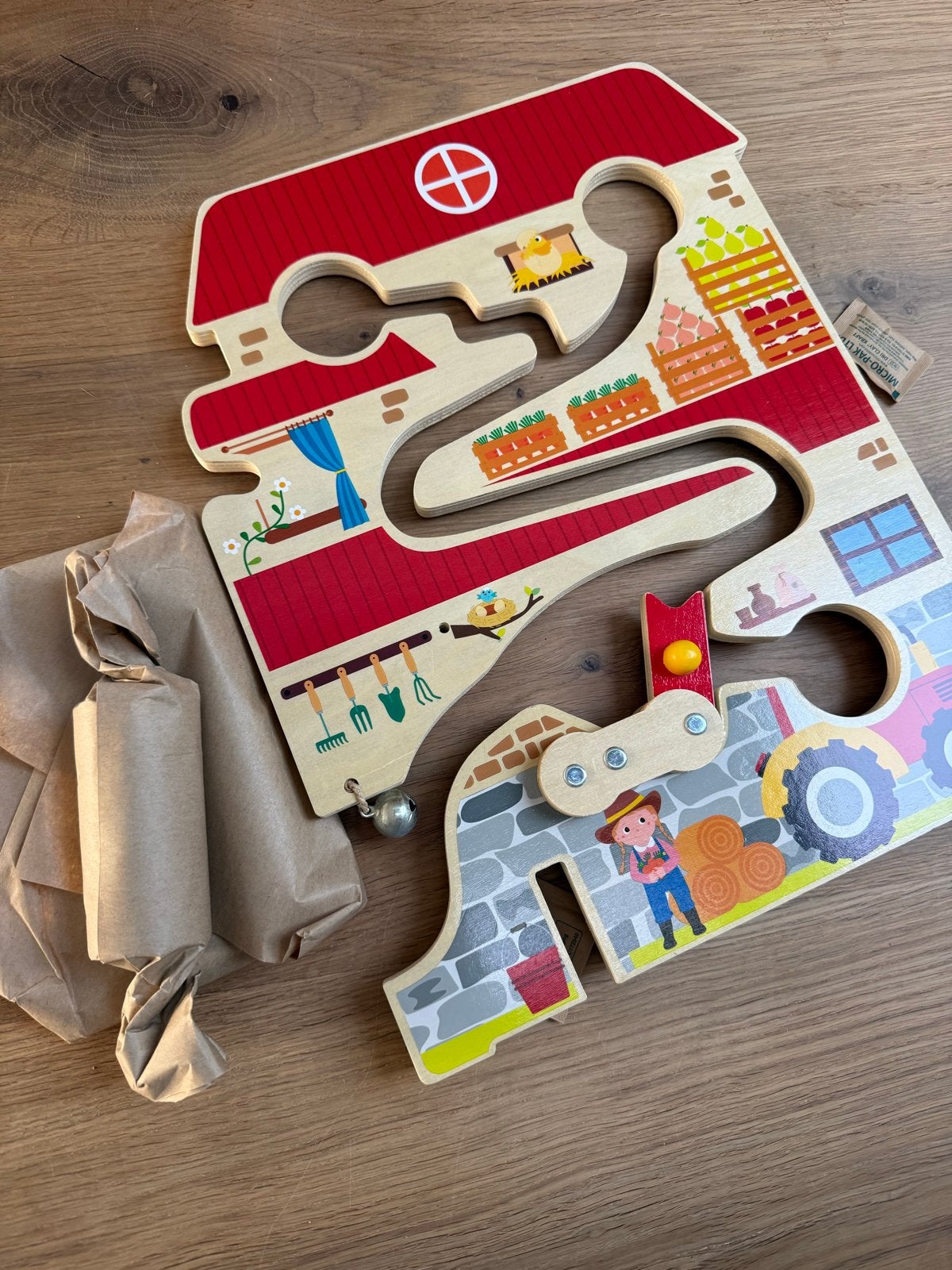 Houten Labyrint Puzzel Boerderij & Politiebureau - Nieuw, Ophalen of Verzenden, Nieuw, Puzzelen