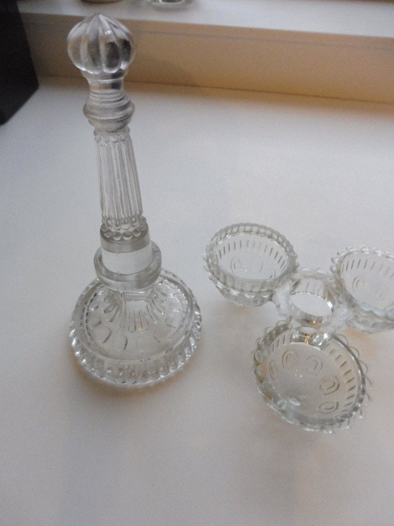 Brocante mosterd,- olie- en azijnstel, Antiek en Kunst, Ophalen of Verzenden