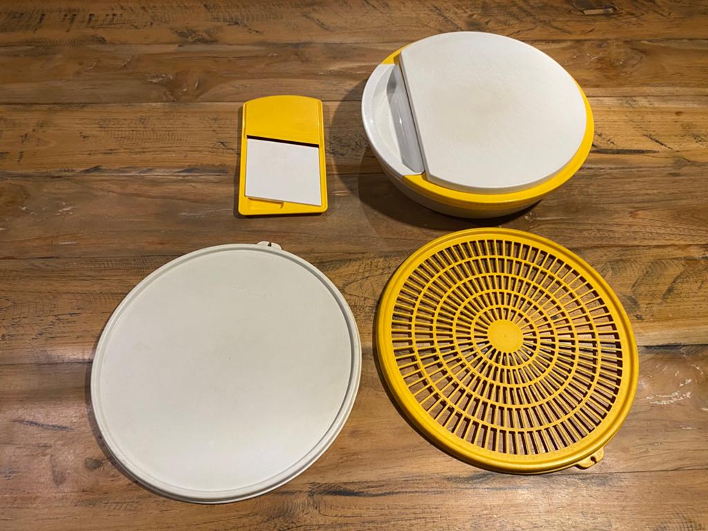 Tupperware multi schaal rasp vergiet snijplank, Ophalen of Verzenden, Geel