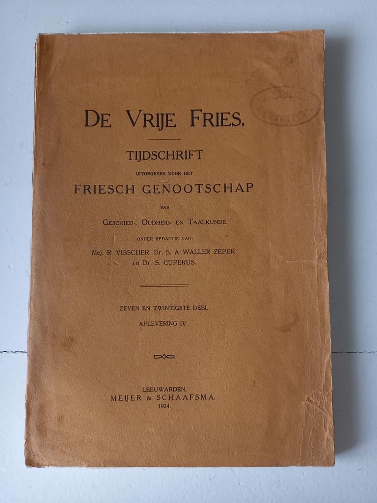 w19 De Vrije Fries Tijdschrift 1924, Ophalen of Verzenden, Gelezen, Overige typen
