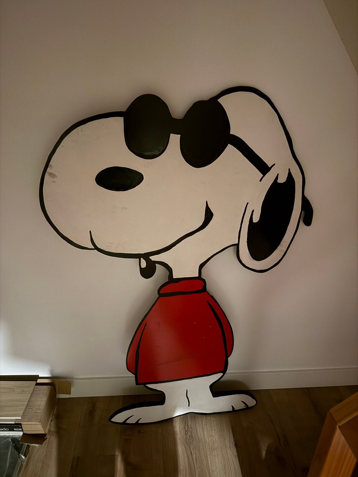 Geboortebord Snoopy met zonnebril, Kinderen en Baby's, Kraamcadeaus en Geboorteborden, Ophalen, Gebruikt, Geboortebord