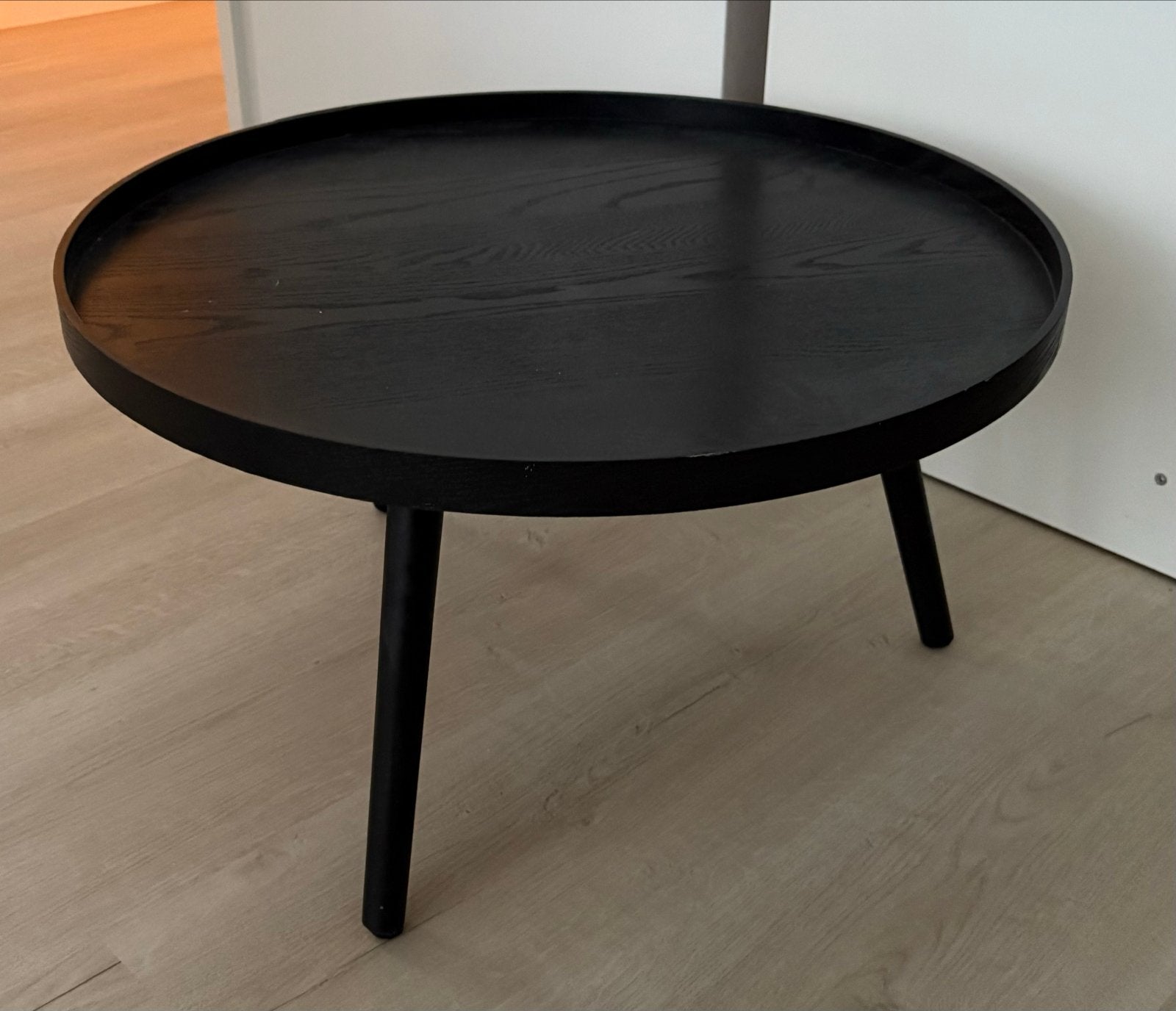 Zwarte ronde salontafel/bijzettafel WOOOD Mesa, Ophalen, Minder dan 45 cm, Minder dan 55 cm, Gebruikt