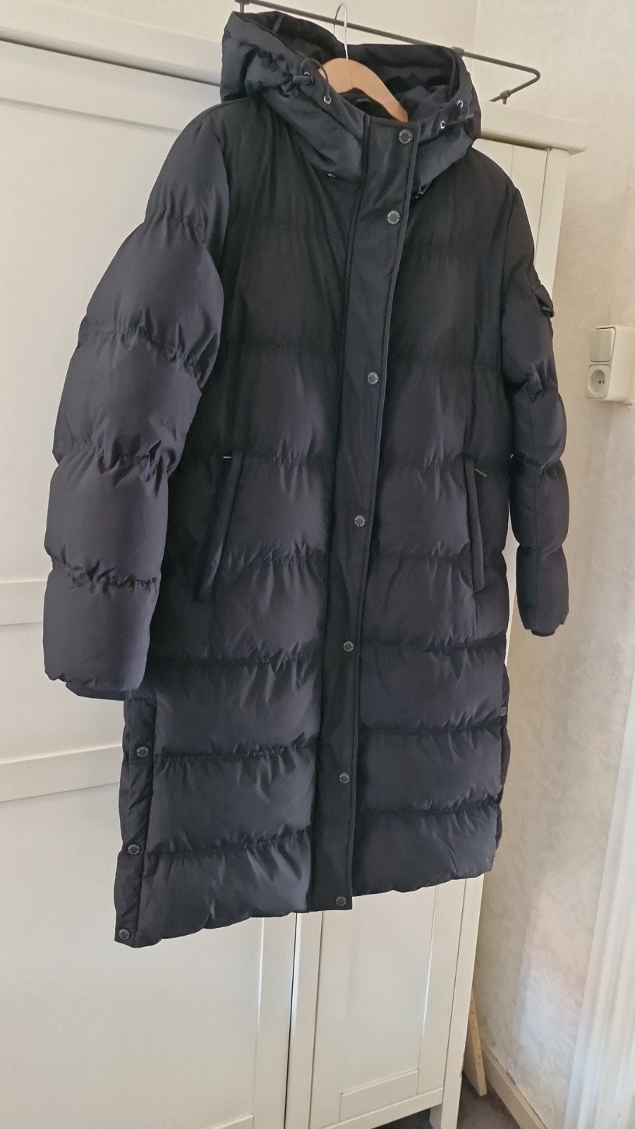 Moncler dames winterjas maat XL, Zwart, Moncler, Maat 46/48 (XL) of groter, Ophalen of Verzenden