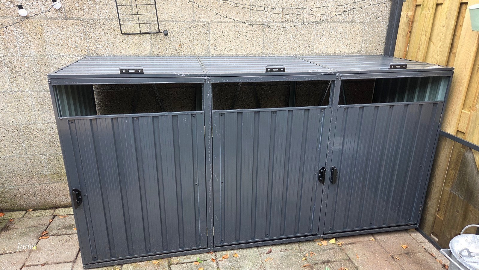 Metalen containerberging voor 3 containers nieuw