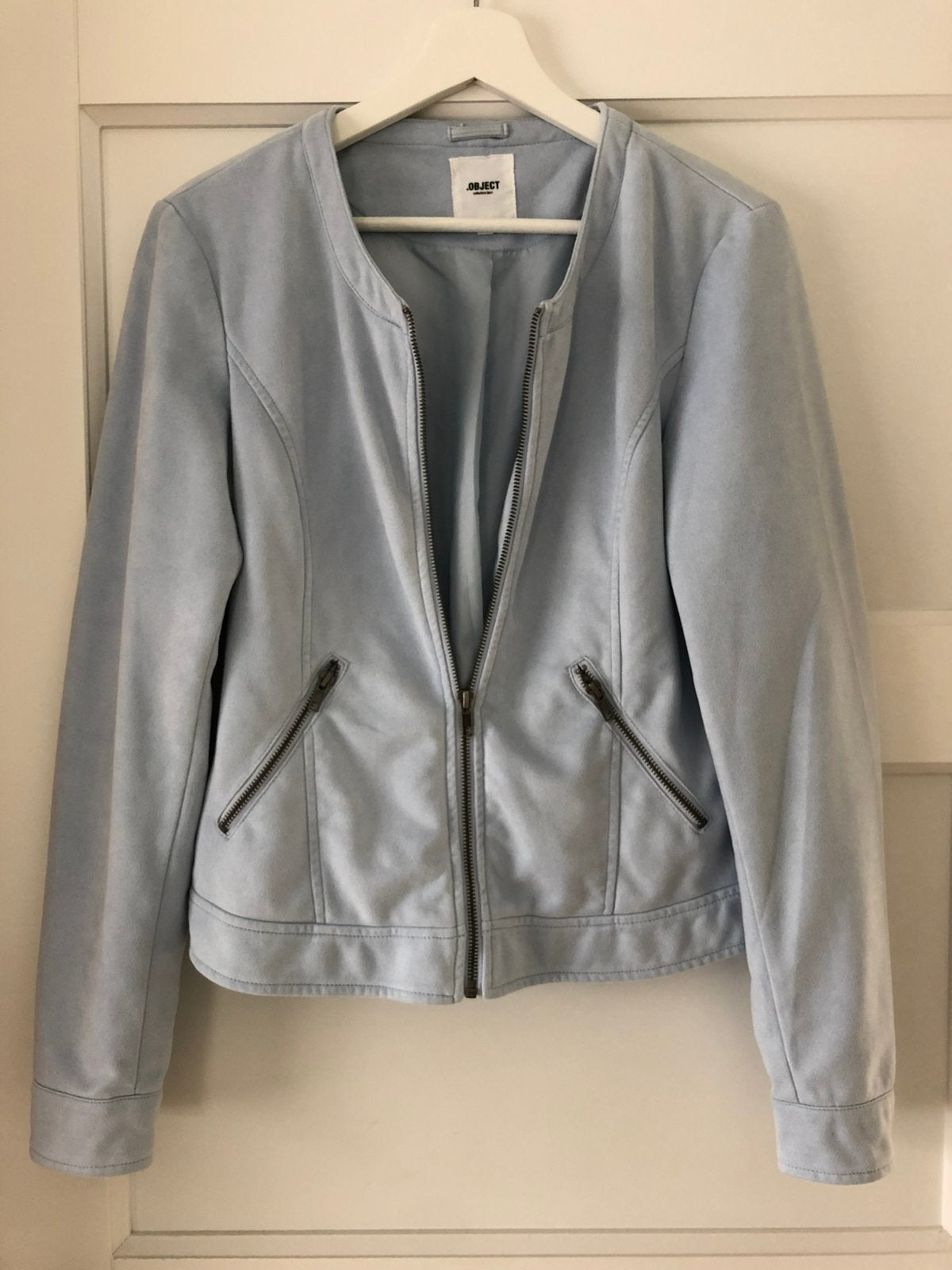 Velours licht blauw jasje Object maat L, Kleding | Dames, Blauw, Maat 42/44 (L), Ophalen of Verzenden, Zo goed als nieuw