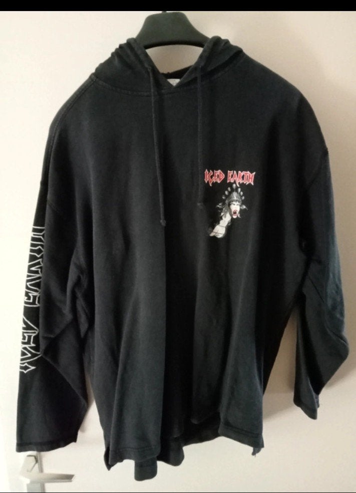 Iced Earth - Dark Saga hoodie (vintage 1996) - XL, Ophalen of Verzenden, Zo goed als nieuw, Cargo