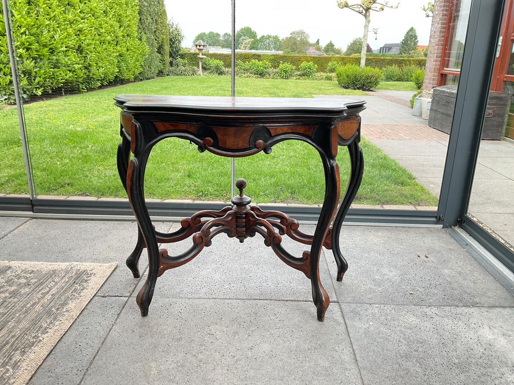 Antieke speeltafel / kaarttafel met groen vilt, Antiek en Kunst, Ophalen