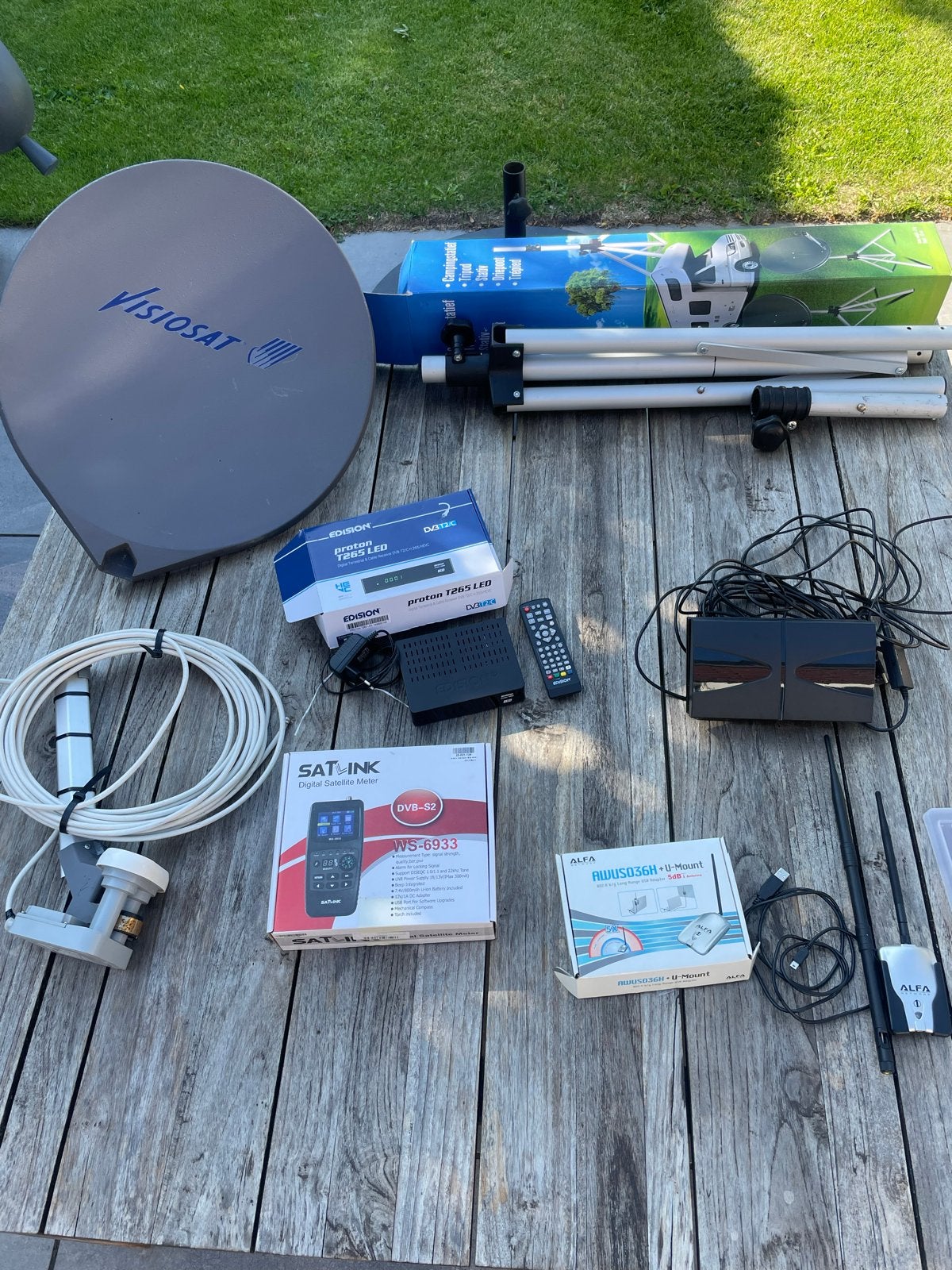 Complete Satellietontvangst Set: Schotel, LNB, Meter, Ontvan, Ophalen, Gebruikt, (Schotel)antenne, Overige merken