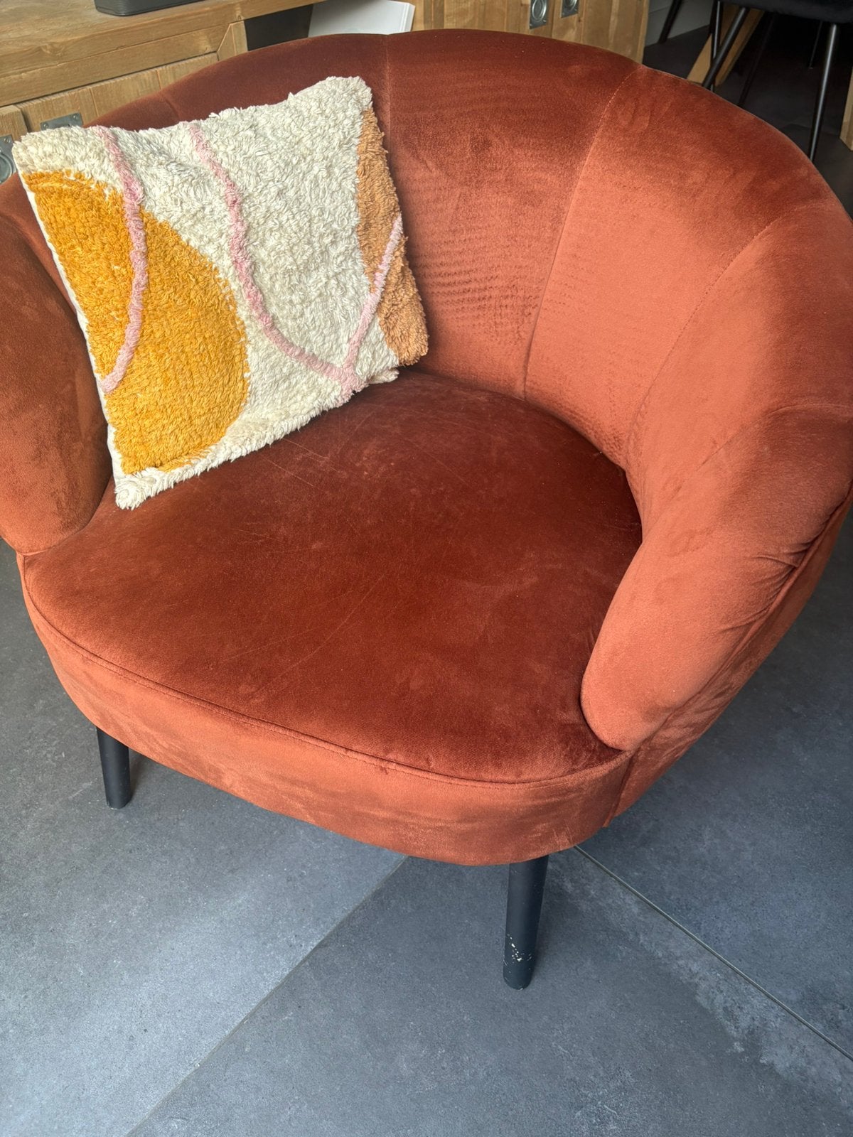 Fauteuil met poef, Ophalen, Gebruikt, Hotel chic, 75 tot 100 cm