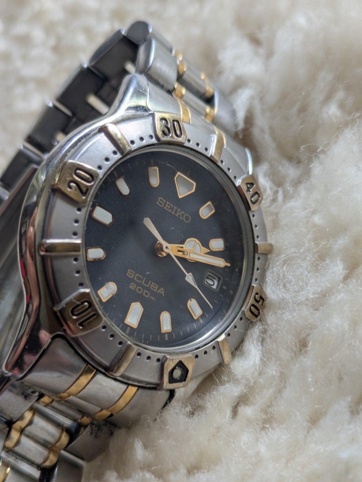 Seiko Air diver's 200m, Gebruikt, Staal, Polshorloge, Ophalen of Verzenden
