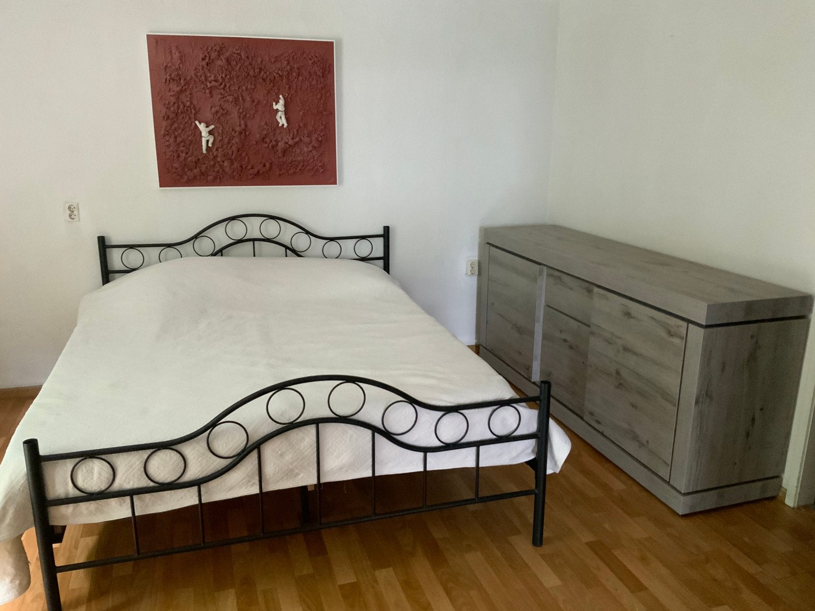 Lits-Jumeaux, Huis en Inrichting, Slaapkamer | Bedden, Ophalen, Tweepersoons, Zo goed als nieuw, 180 cm