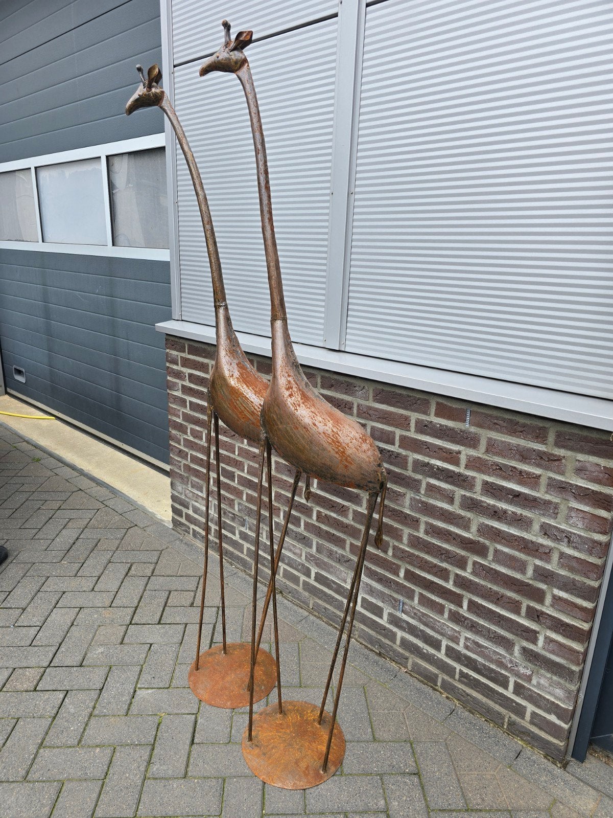 2 x giraffe  giraf, Ophalen, Gebruikt, Meerkleurig, Metaal