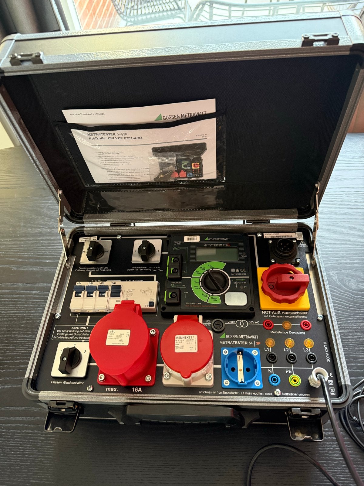 Gossen Metrawatt Metratester 5+ 3 P VDE apparatentester, Doe-het-zelf en Verbouw, Meetapparatuur, Ophalen, Zo goed als nieuw, Multimeter