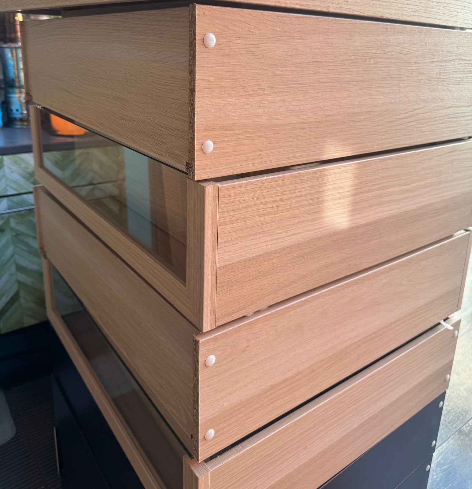 Ikea pax eiken effect en grijs lades manden komplement, Verzenden, Eiken, Minder dan 200 cm, Plank