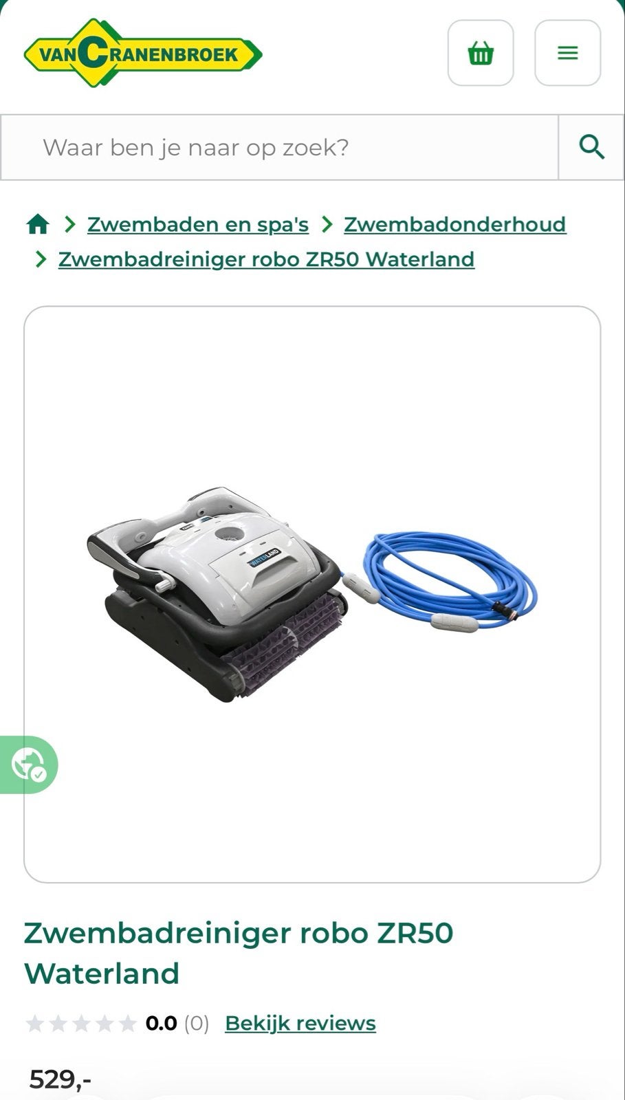 Zwembadreiniger robo ZR50 Waterland, Tuin en Terras, Zwembad-toebehoren, Ophalen, Nieuw, Overige typen