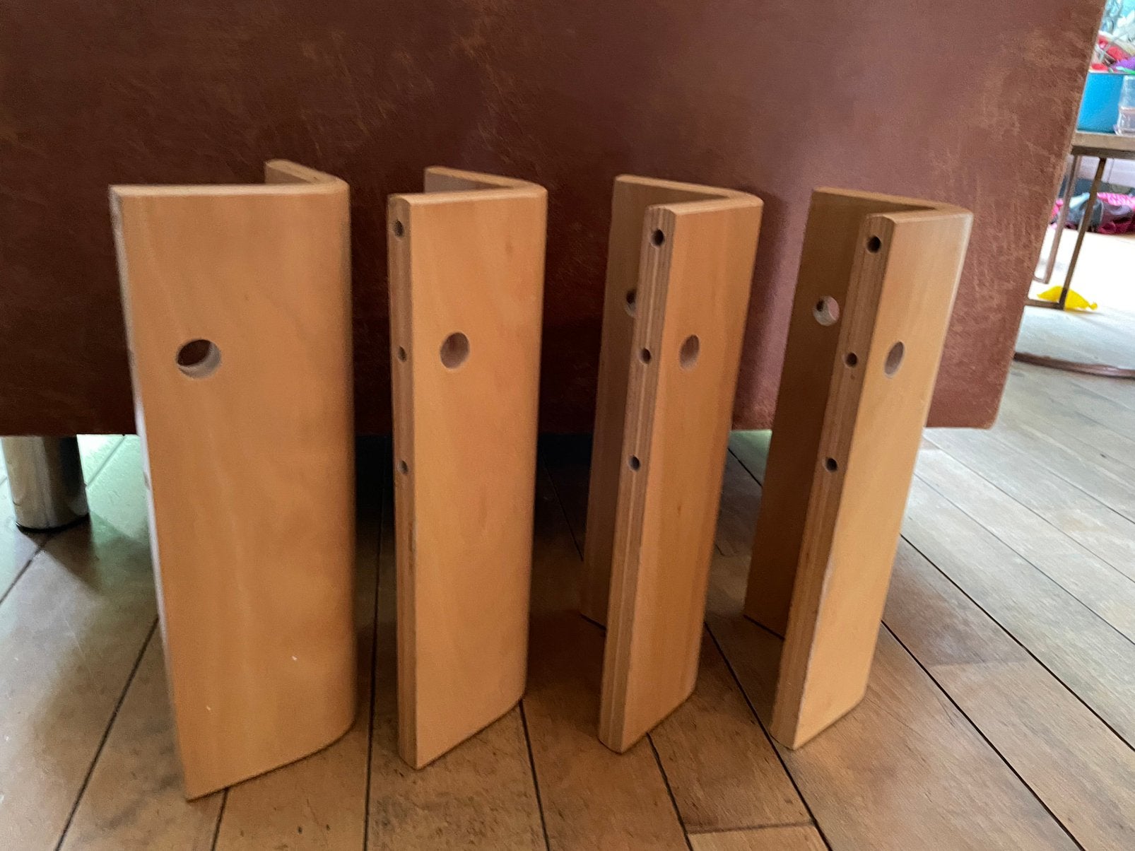Auping Auronde 1000 en 1500 poten (34,5 & 41,5CM), Wit, Tweepersoons, Zo goed als nieuw, Hout