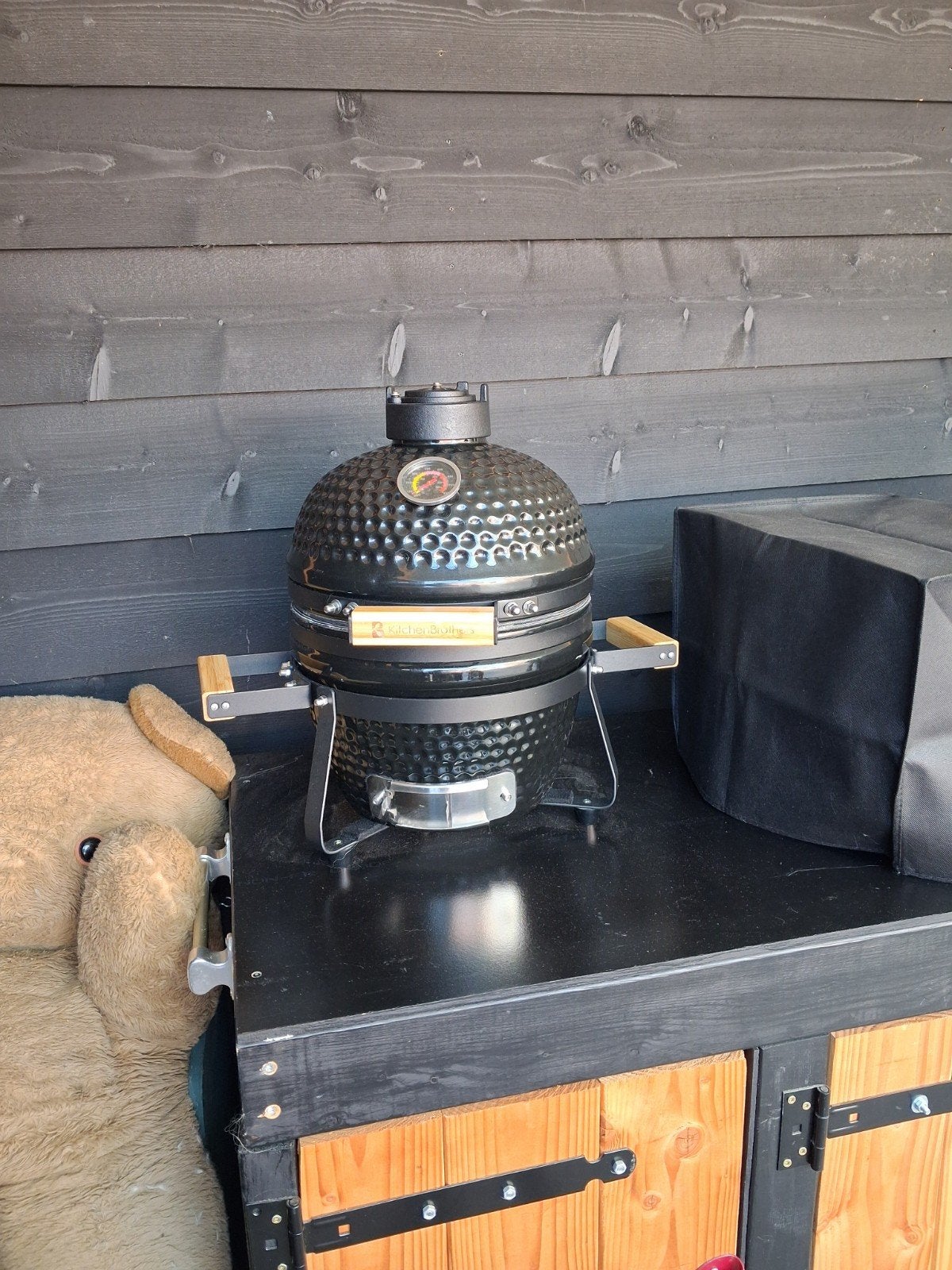 Kamado BBQ - Compacte Keramische Grill met Hoes, Ophalen of Verzenden, Gebruikt, Met accessoires