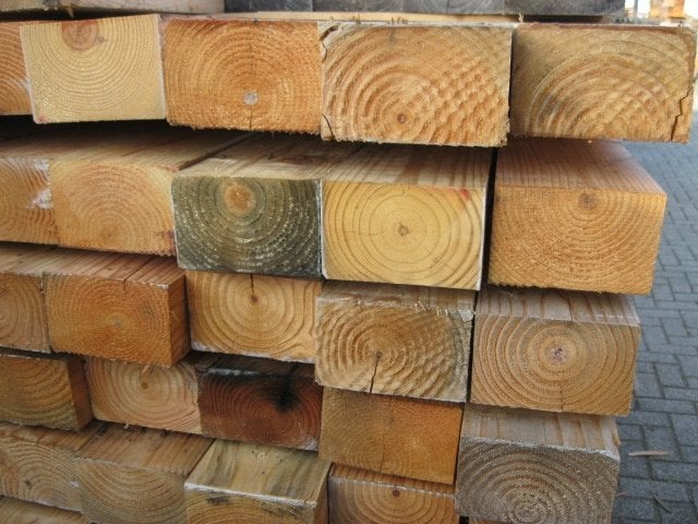 Gebruikte balken * Am. grenen  64 st. 90x144 mm x 2,44m, Ophalen of Verzenden, Gebruikt, 180 tot 250 cm, Planken
