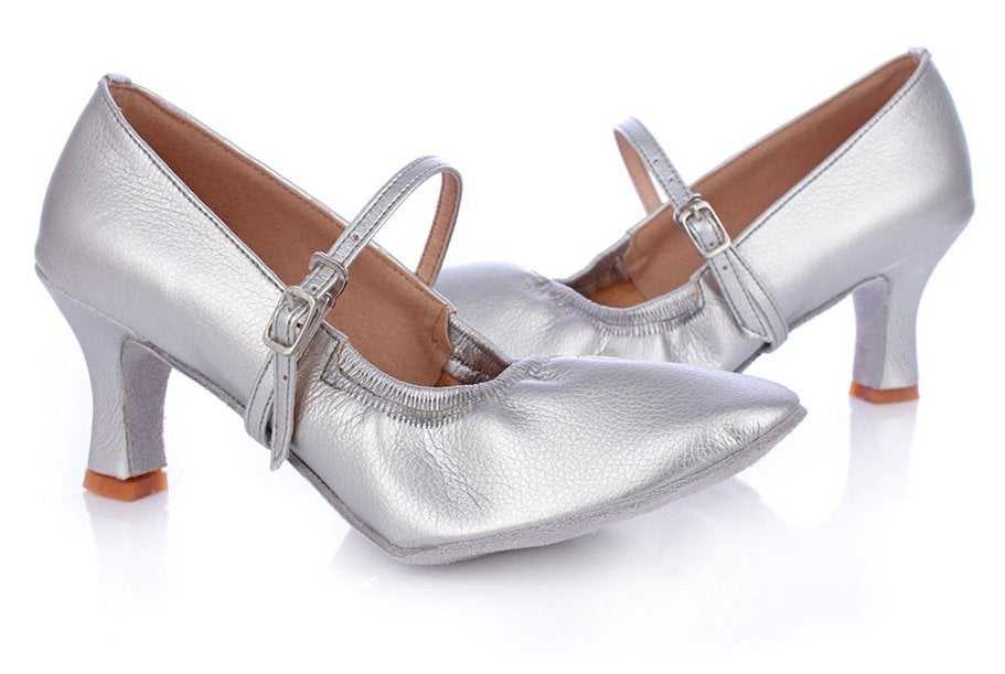 Zilveren dames flamenco schoenen dansschoenen salsa hakken, Verzenden, Nieuw, Overige kleuren, Dansschoenen