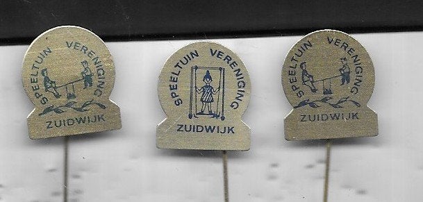 3 VERSCHILLENDE ZUIDWIJK SPELDEN, Ophalen of Verzenden, Gebruikt, Overige onderwerpen, Speldje of Pin