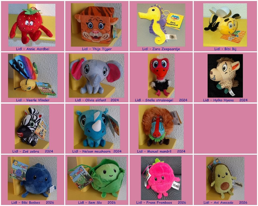 knuffels van diverse Lidl spaaracties, Ophalen, Nieuw, Overige typen, Lidl