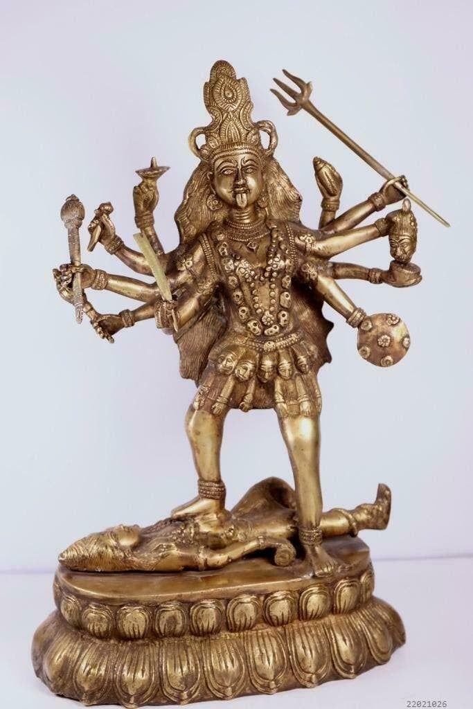 Groot beeld van de Godin Kali in brons, Ophalen, Zo goed als nieuw