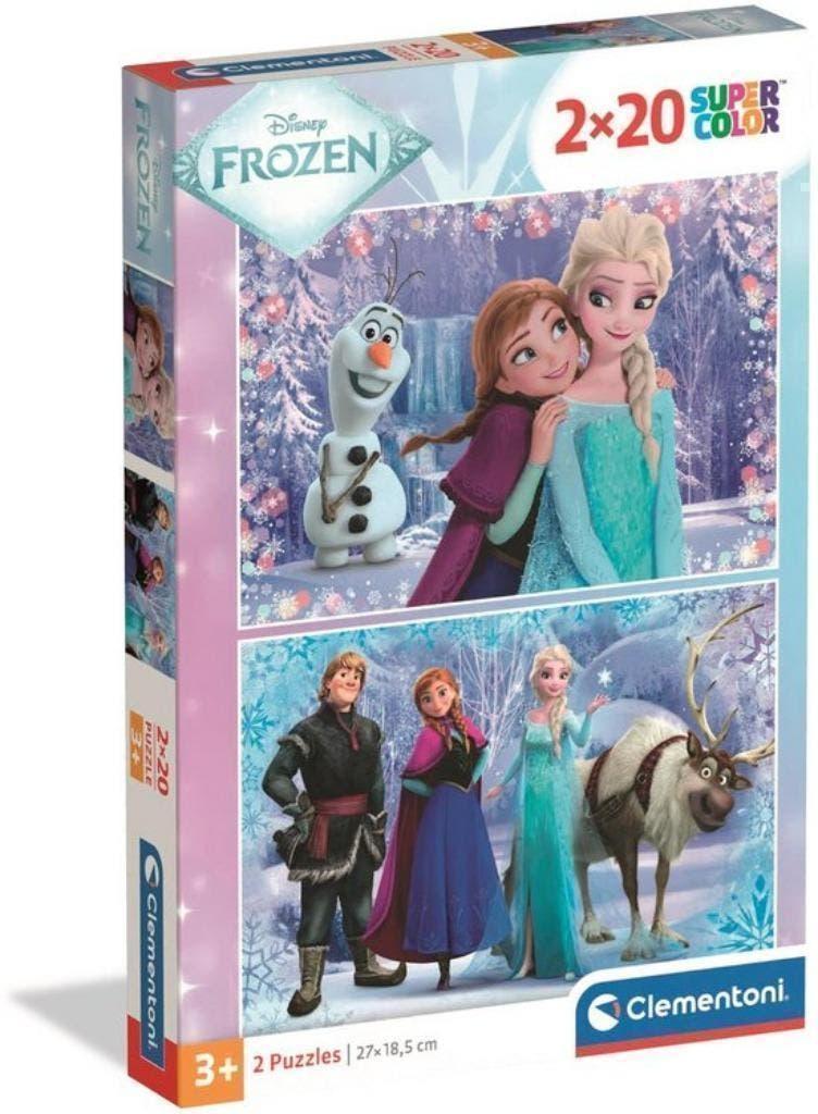 Disney Frozen 2 in 1 Puzzel - 2 x 20 stukjes - Clementoni, Ophalen of Verzenden, 10 tot 50 stukjes, Nieuw, 2 tot 4 jaar