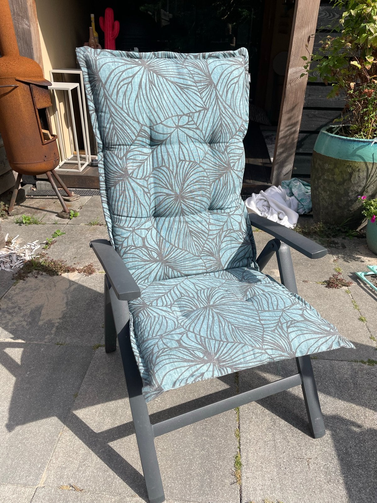 6 verstelbare tuinstoelen met kussens - Hartman, Ophalen, Gebruikt, Aluminium, Inklapbaar