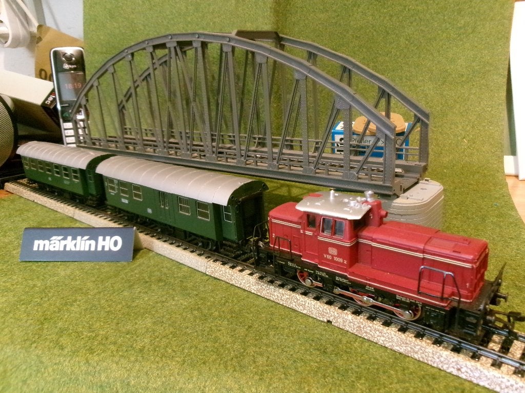 Marklin 3064 V60 + 2 wagons 55 brug 14 euro Verzenden kanook, Ophalen, Wisselstroom, Locomotief, Analoog