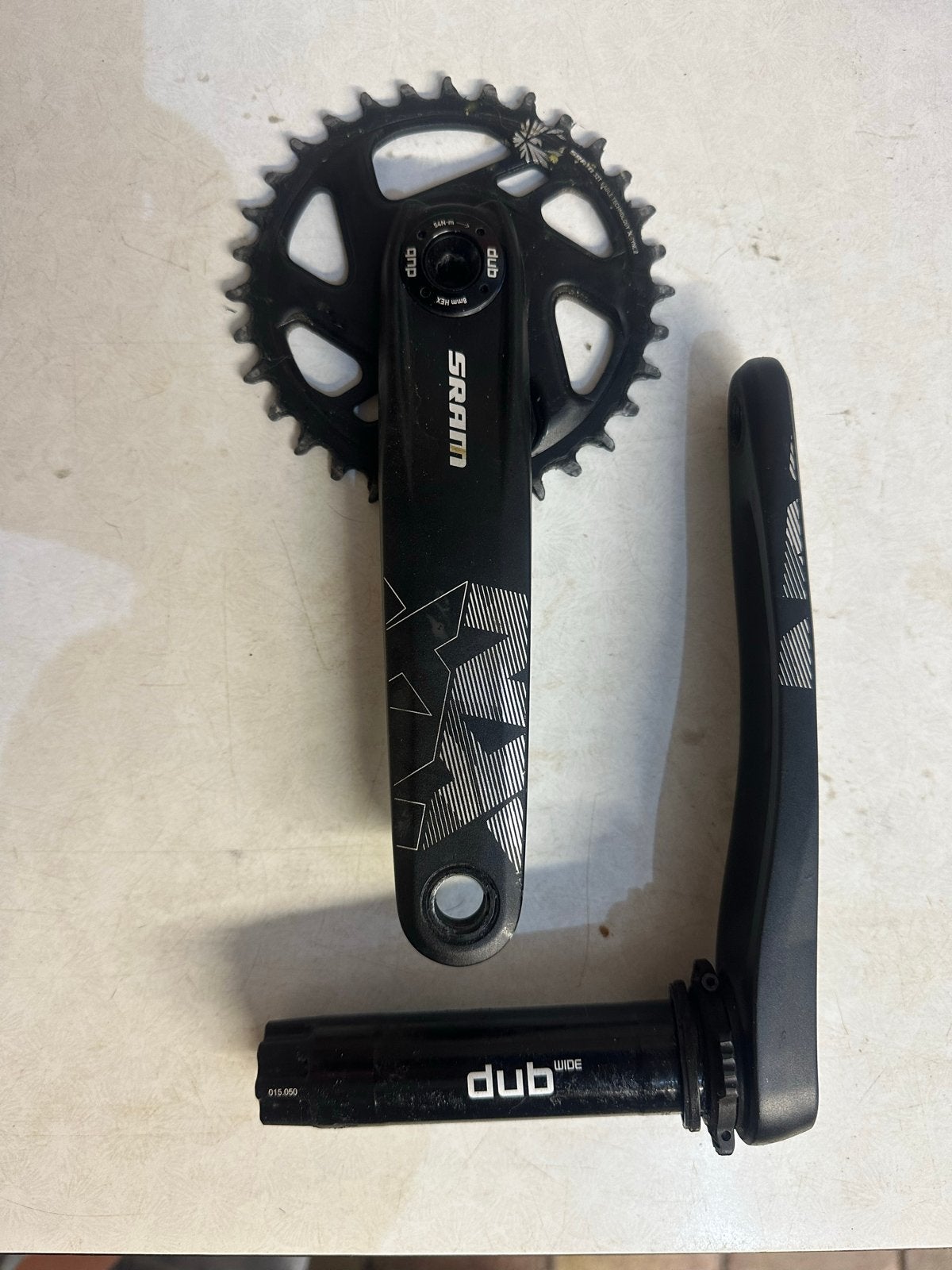 SRAM DUB Crankstel met Kettingblad, Crankstel of Pedalen, Gebruikt, Ophalen of Verzenden, Aluminium