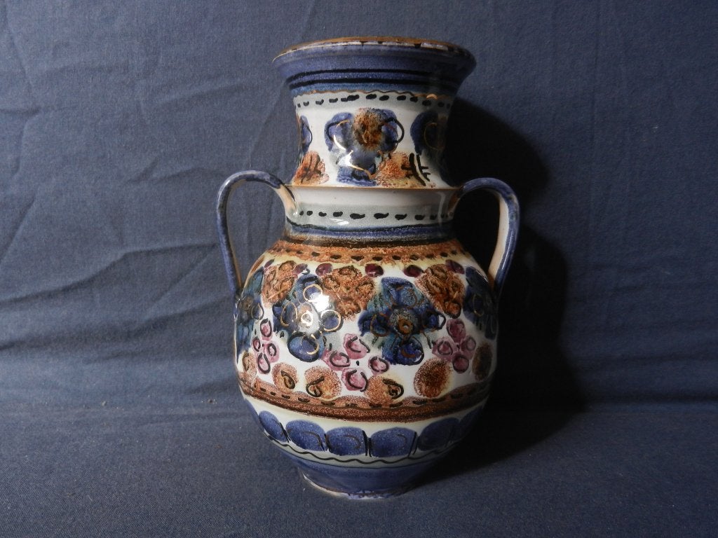 Kleurige vaas m oren jaren 70 D.0.K. DOK De oude Kruik 16,5, Ophalen of Verzenden