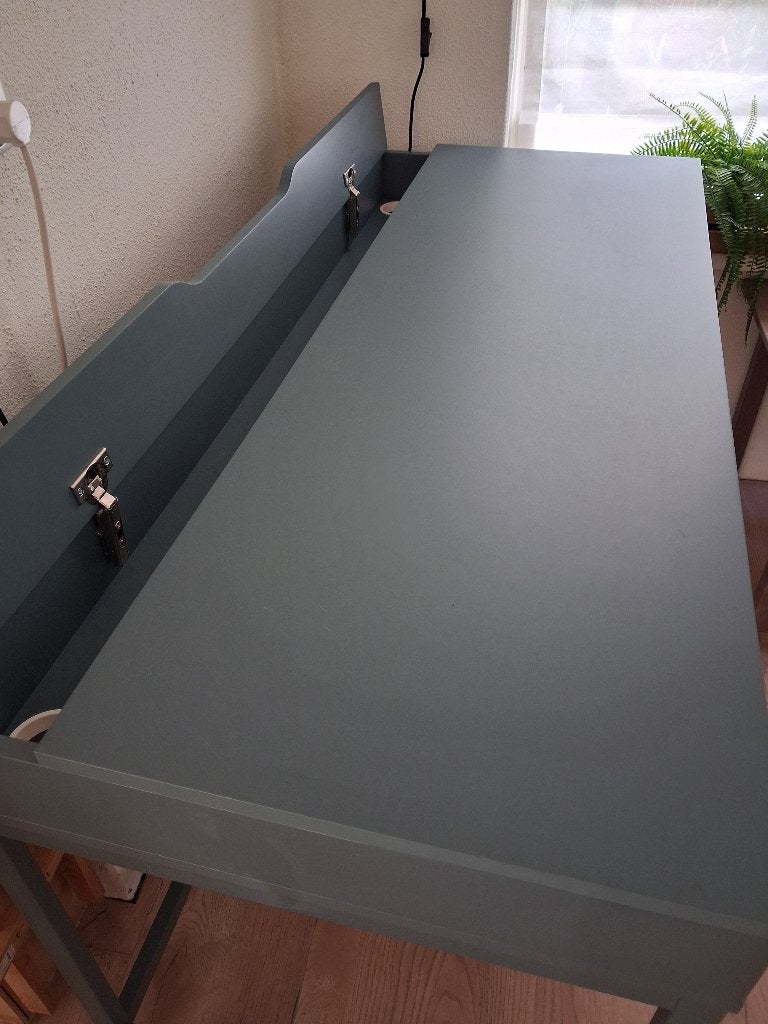 Ikea bureau Alex, Ophalen, Groen, 132 cm, Kabelgoot