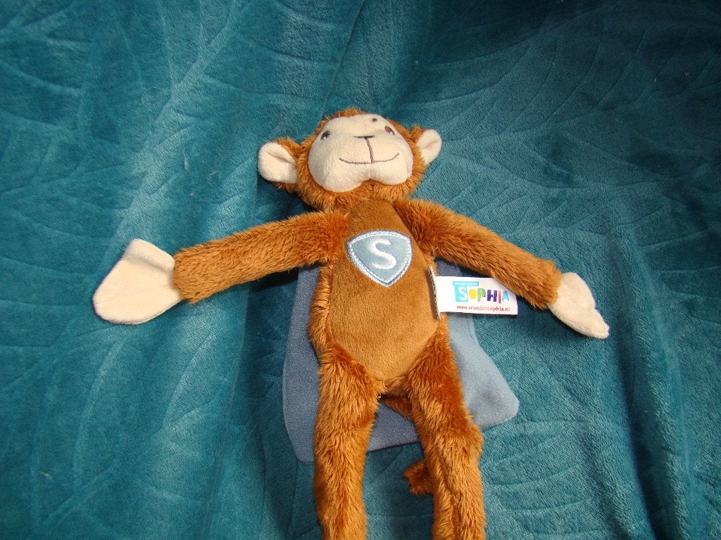 Sophia aap bruin  aapje met grijze cape 30 cm, Overige karakters, Little Dutch, Ophalen of Verzenden, Middelgroot (20 tot 80 cm)