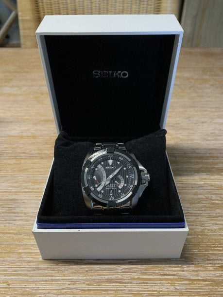SEIKO Velatura Kinetic Direct Drive Ref. SRH005P1, Staal, Polshorloge, Ophalen of Verzenden, Zo goed als nieuw