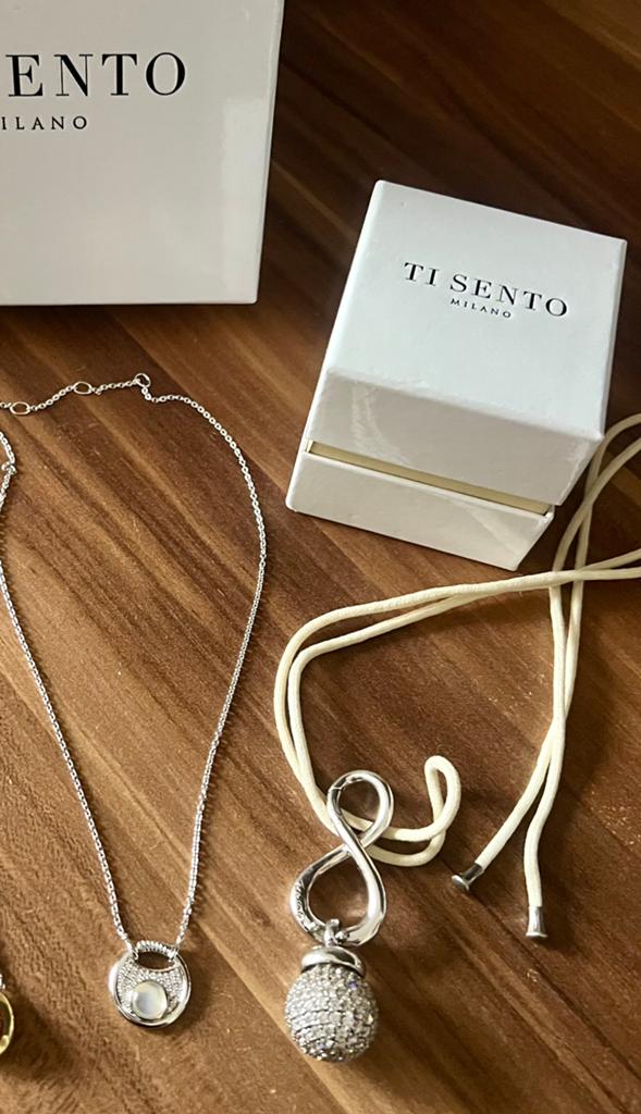 Ti-Sento luxe massieve kettinghanger met zirkonia steen, Sieraden, Tassen en Uiterlijk, Kettingen, Verzenden, Met hanger, Nieuw