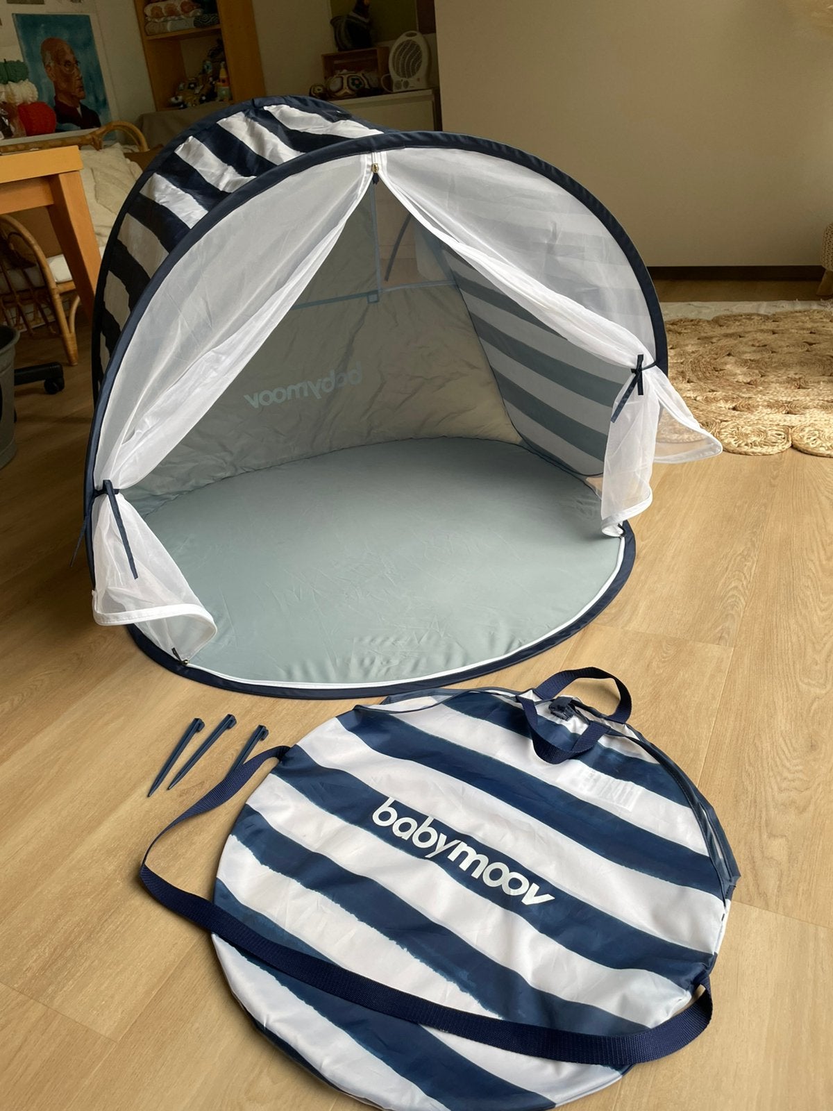 Anti UV-tent Babymoove Marinière Baby pop-up tent, Ophalen, Zo goed als nieuw