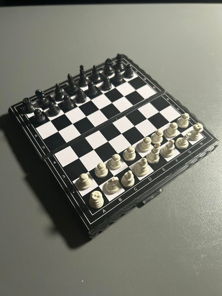 Compact 13x13cm Magnetisch Schaakbord - Ideaal voor Reizen, Een of twee spelers, Ophalen of Verzenden, Gebruikt