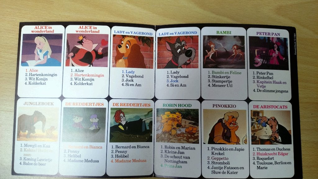 Walt Disney tekenfilm kwartet, Verzamelen, Ophalen of Verzenden, Overige figuren, Zo goed als nieuw, Overige typen