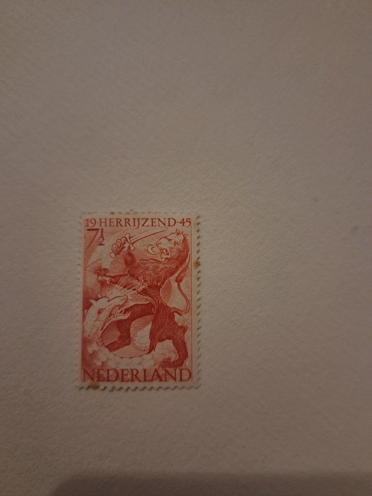 Nederland 1945 Herrijzend Nederland 7,5 cent ongestempeld, Postzegels en Munten, Ophalen of Verzenden