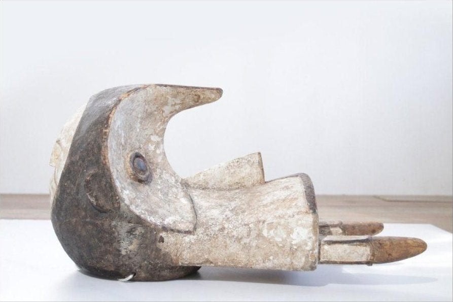 Antiek Afrikaans Ibo-Izzi olifant masker Nigeria, Antiek en Kunst, Afrika, Masker, Meerkleurig, 31 cm