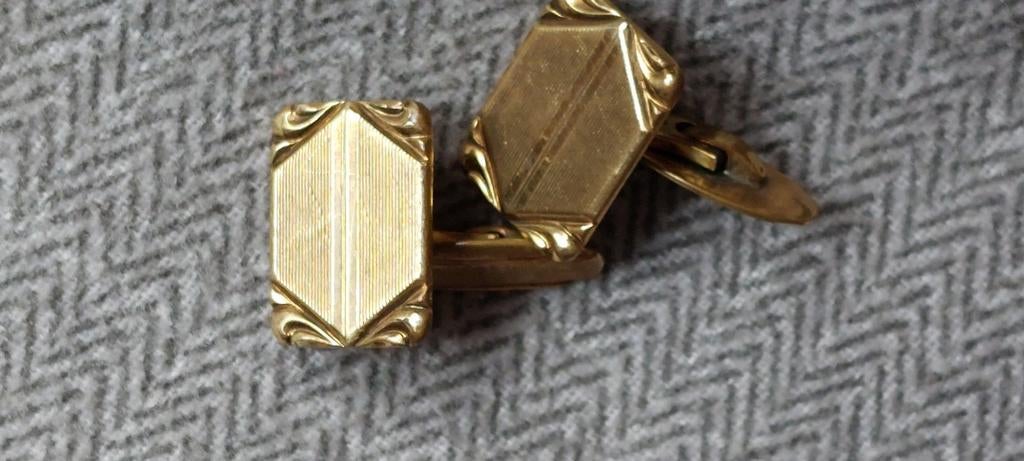 AM manchet knopen double goud amerikaans, Ophalen of Verzenden, Goud, Overige materialen