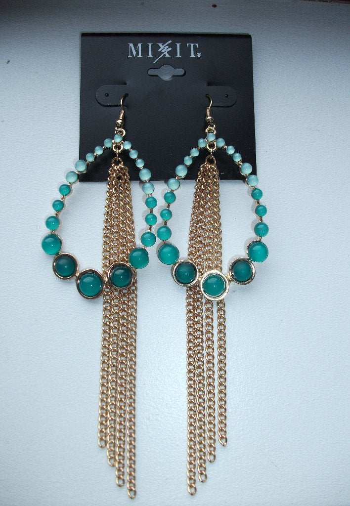 Mixit groene druppel kettinkjes hang oorbellen, Overige materialen, Hangers, Nieuw, Ophalen of Verzenden