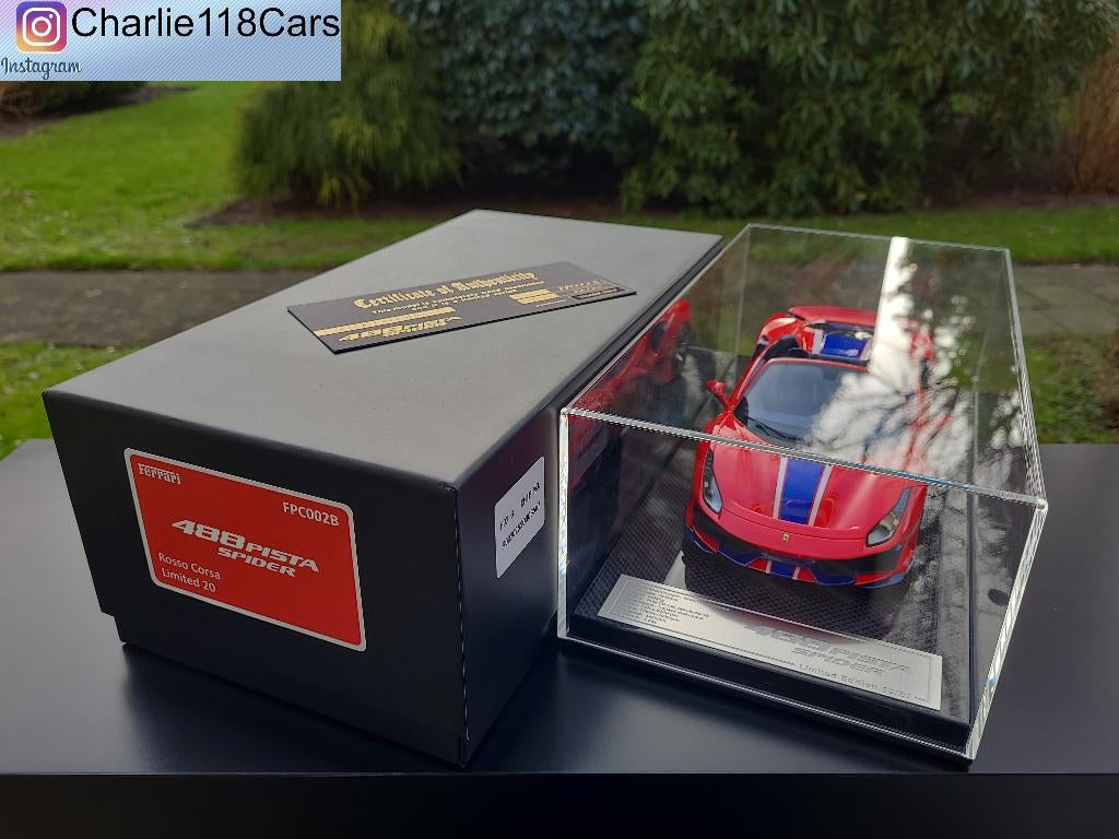Dino Models 1/18 Ferrari 488 Pista Spider – Rosso Corsa, Hobby en Vrije tijd, Modelauto's | 1:18, Ophalen of Verzenden, Nieuw