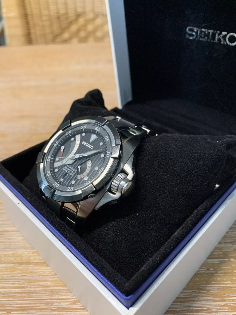 Horloge: SEIKO Velatura Kinetic Direct Drive Ref. SRH005P1, Ophalen of Verzenden, Zo goed als nieuw, Staal, Seiko
